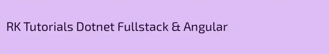 RK Tutorials Dotnet Fullstack & Angular